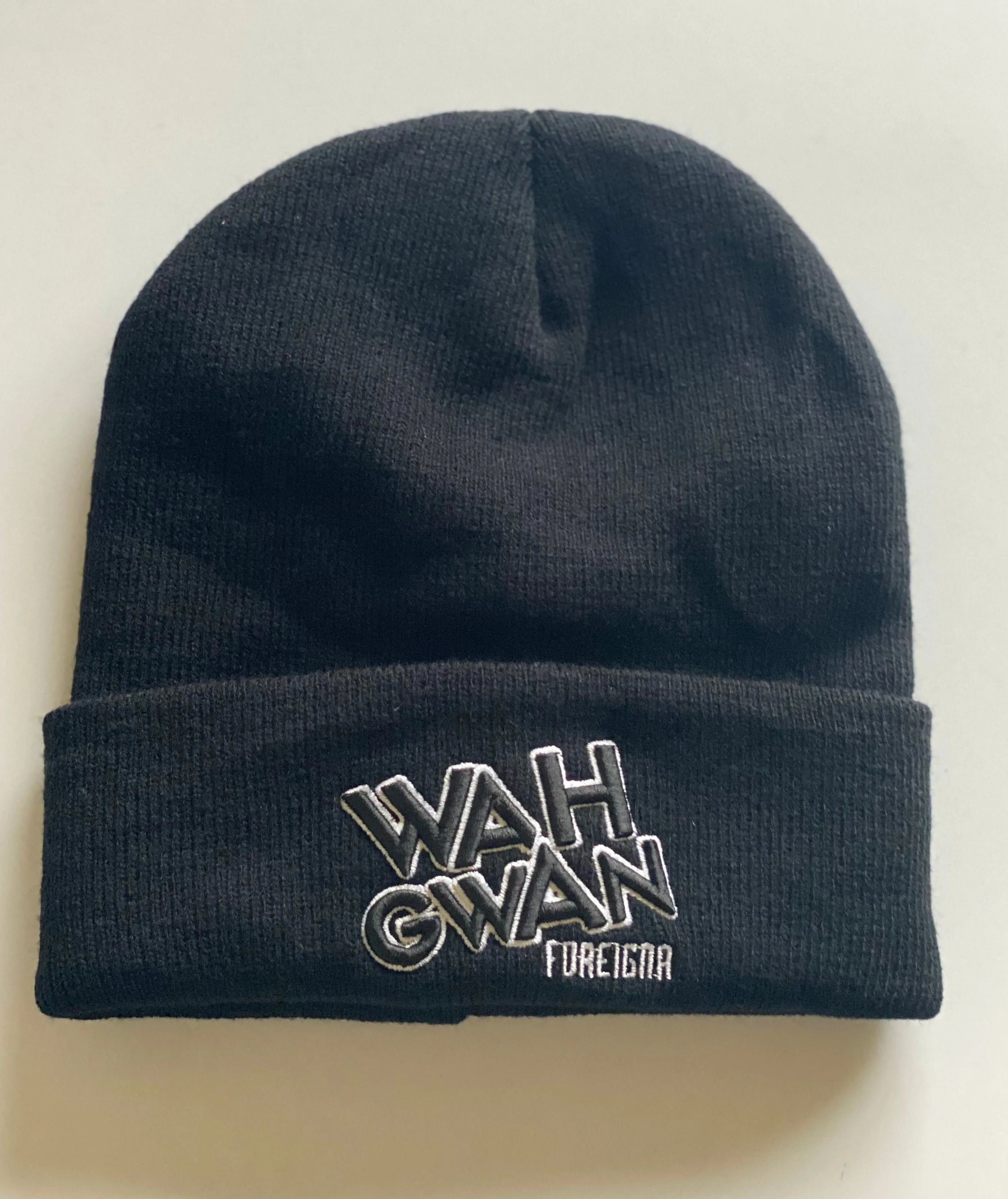 Wah Gwan 3D Beanie Hats - Black