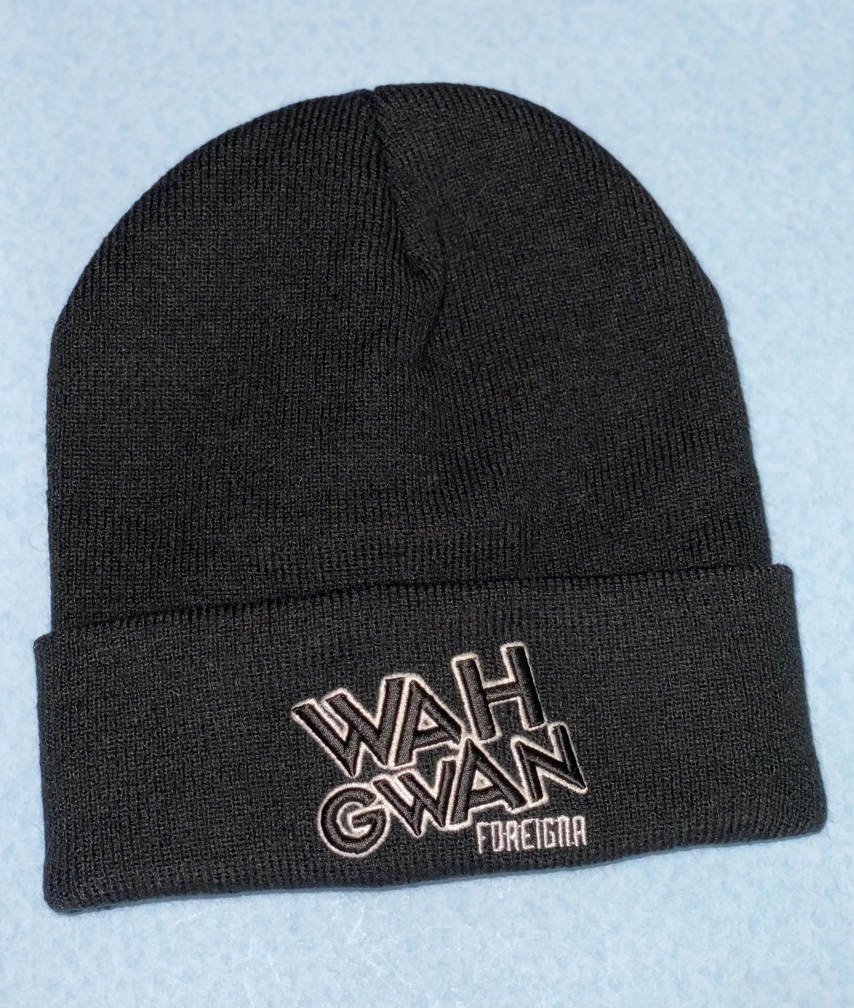 Wah Gwan 3D Beanie Hats - Black