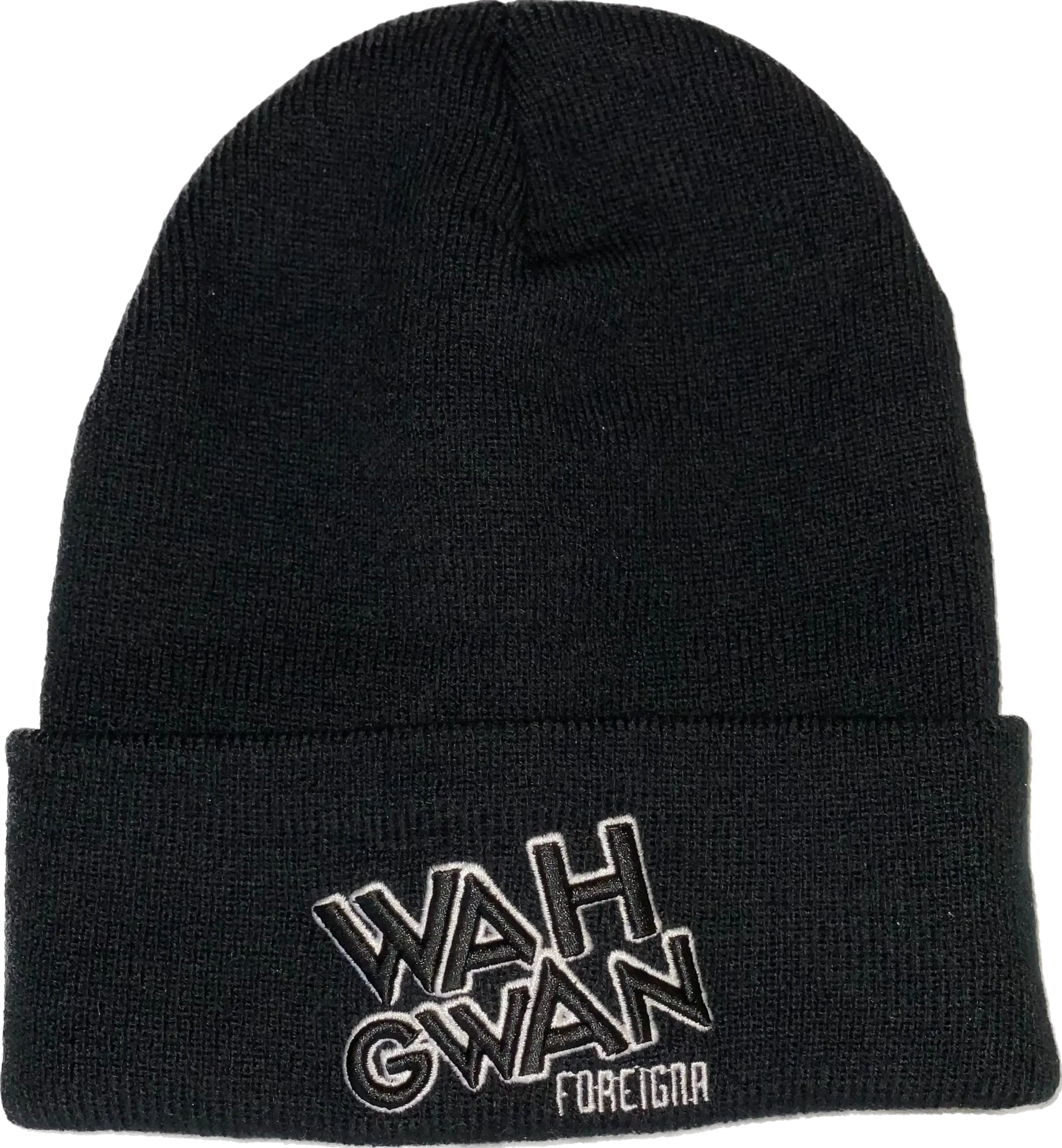 Wah Gwan 3D Beanie Hats - Black