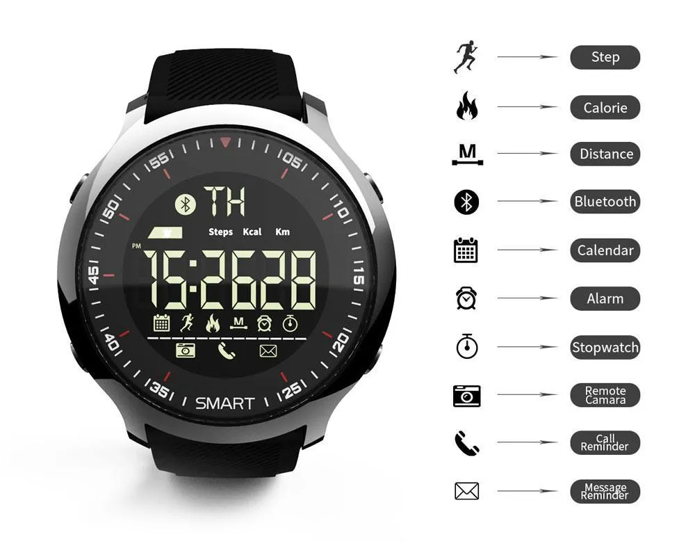 Waterproof Sports Smartwatch - Compatible with iOS & Android