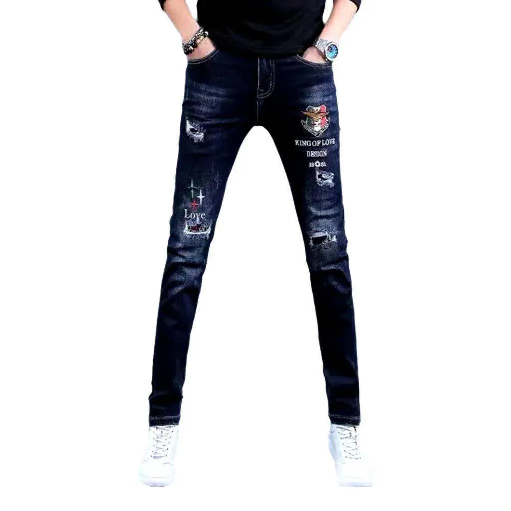 Whiskered men's street jeans