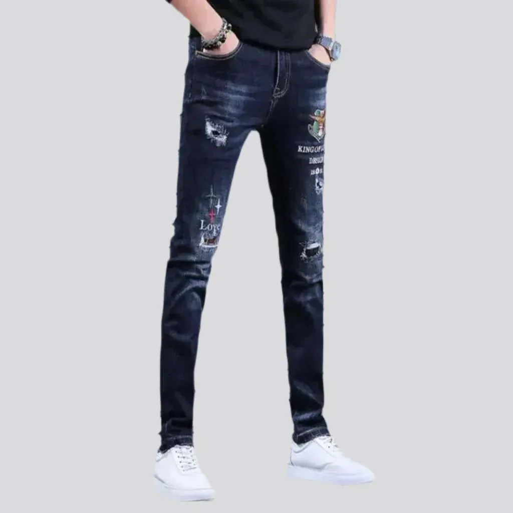 Whiskered men's street jeans