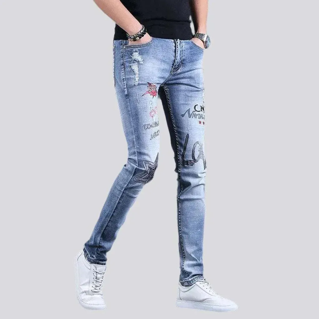 Whiskered men's street jeans