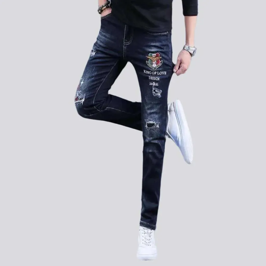 Whiskered men's street jeans