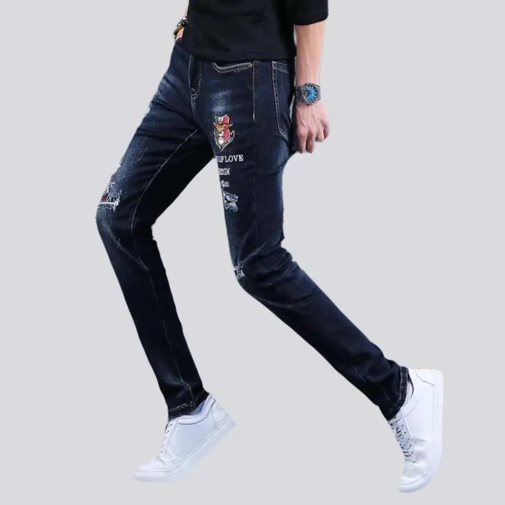 Whiskered men's street jeans